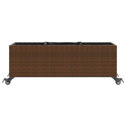 Jardinières et roulettes 2pcs marron 107x32x38cm résine tressée 509859509859