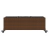 Jardinières et roulettes 2pcs marron 107x32x38cm résine tressée 509859509859
