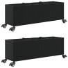 Jardinières et roulettes 2 pcs noir 107x32x38 cm résine tressée 509860509860