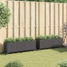 Jardinières et roulettes 2 pcs noir 107x32x38 cm résine tressée 509860509860