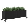 Jardinières et roulettes 2 pcs noir 107x32x38 cm résine tressée 509860509860