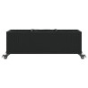 Jardinières et roulettes 2 pcs noir 107x32x38 cm résine tressée 509860509860