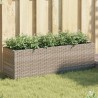 Jardinières avec 3 pots 2 pcs gris 105x30x32 cm résine tressée 509861509861