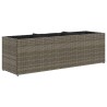Jardinières avec 3 pots 2 pcs gris 105x30x32 cm résine tressée 509861509861