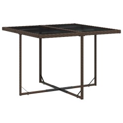 Ensemble à manger de jardin et coussins 9 pcs marron poly rotin 509863509863