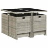 Ensemble à manger de jardin et coussins 9 pcs gris clair rotin 509864509864