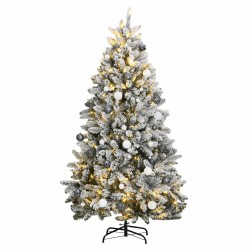 Sapin de Noël artificiel articulé 300 LED et boules 180 cm 509866509866