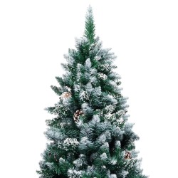 Sapin de Noël avec pommes de pin et neige blanche 210 cm 509870509870