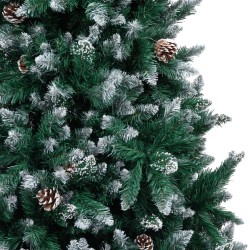 Sapin de Noël avec pommes de pin et neige blanche 210 cm 509870509870