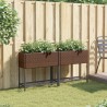 Jardinières avec étagère 2 pcs brun 70x28x70 cm résine tressée 509871509871