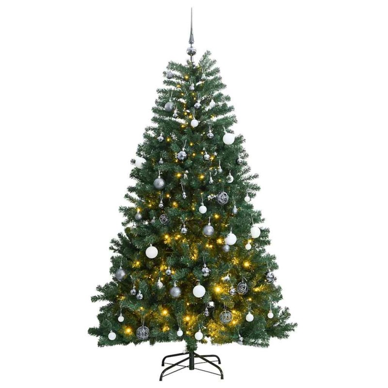 Sapin de Noël artificiel articulé 300 LED et boules 240 cm 509872509872