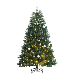 Sapin de Noël artificiel articulé 300 LED et boules 180 cm 509873509873