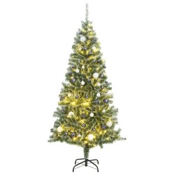 Sapin de Noël artificiel 300 LED&boules&neige floquée 240 cm 509875509875