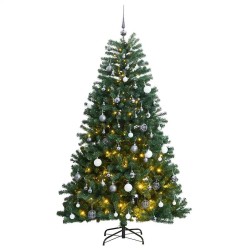 Sapin de Noël artificiel articulé 300 LED et boules 210 cm 509876509876