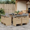 Ensemble à manger de jardin et coussins 9 pcs mélange beige 509878509878