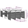 Ensemble à manger de jardin et coussins 7 pcs marron rotin 509879509879