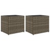 Jardinières 2 pcs gris 36x30x32 cm résine tressée 509884509884