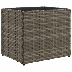 Jardinières 2 pcs gris 36x30x32 cm résine tressée 509884509884
