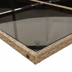 Ensemble à manger de jardin et coussins 7 pcs beige poly rotin 509887509887