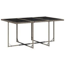 Ensemble à manger de jardin et coussins 7 pcs gris rotin 509889509889