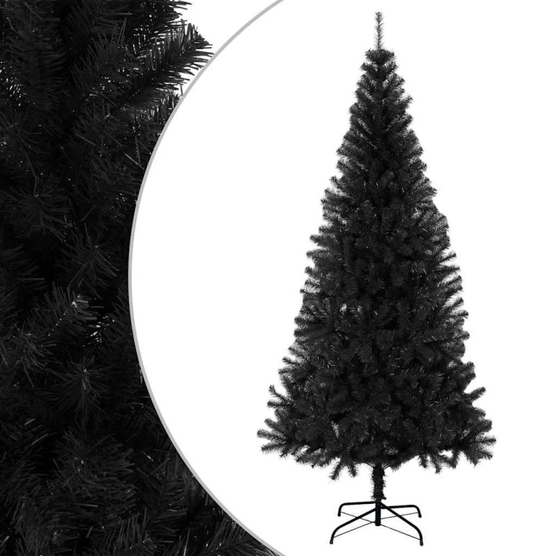 Sapin de Noël artificiel avec support noir 210 cm PVC 509890509890