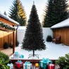 Sapin de Noël artificiel avec support noir 210 cm PVC 509890509890