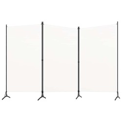 Cloison de séparation 3 panneaux Blanc 260x180 cm Tissu 509891509891