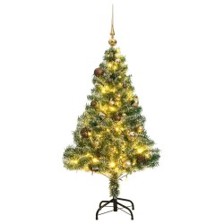 Sapin de Noël artificiel 150 LED&boules&neige floquée 150 cm 509893509893