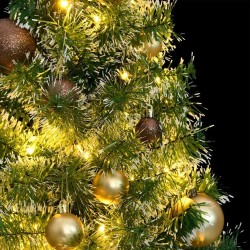 Sapin de Noël artificiel 150 LED&boules&neige floquée 150 cm 509893509893