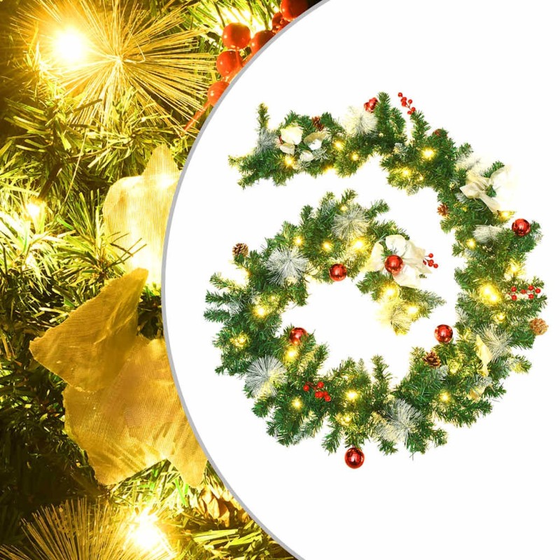 Guirlande de Noël avec lumières LED Vert 2,7 m PVC 509894509894