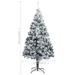 Sapin de Noël artificiel avec neige floquée vert 180 cm PVC 509898509898