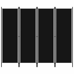Cloison de séparation 4 panneaux Noir 200x180 cm   509899509899