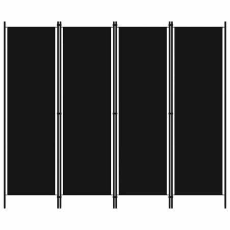 Cloison de séparation 4 panneaux Noir 200x180 cm   509899509899