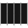 Cloison de séparation 4 panneaux Noir 200x180 cm   509899509899
