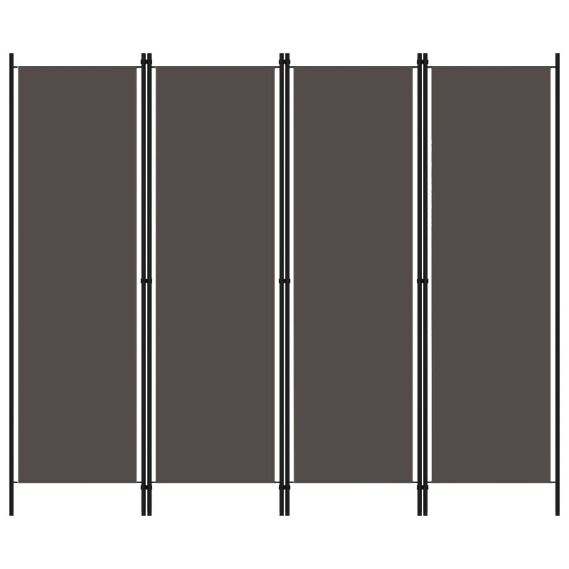 Cloison de séparation 4 panneaux Anthracite 200x180 cm 509900509900