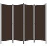 Cloison de séparation 4 panneaux Marron 200x180 cm 509901509901