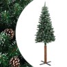 Sapin de Noël mince bois véritable et neige blanche vert 210 cm 509904509904
