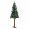 Sapin de Noël mince bois véritable et neige blanche vert 210 cm 509904509904