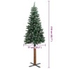 Sapin de Noël mince bois véritable et neige blanche vert 210 cm 509904509904