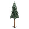 Sapin de Noël mince bois véritable et neige blanche vert 180 cm 509906509906
