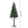 Sapin de Noël mince bois véritable et neige blanche vert 180 cm 509906509906