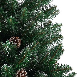 Sapin de Noël mince bois véritable et neige blanche vert 180 cm 509906509906