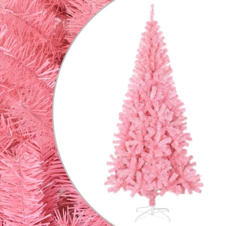 Sapin de Noël artificiel avec support rose 210 cm PVC 509909509909