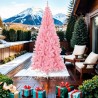 Sapin de Noël artificiel avec support rose 210 cm PVC 509909509909