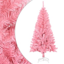 Sapin de Noël artificiel avec support rose 150 cm PVC 509911509911