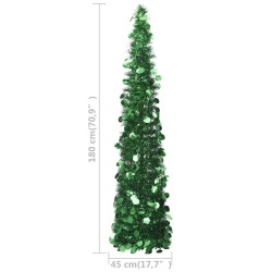 Sapin de Noël artificiel escamotable vert 180 cm PET 509912509912