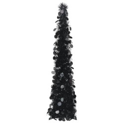 Sapin de Noël artificiel escamotable noir 120 cm PET 509913509913