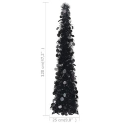 Sapin de Noël artificiel escamotable noir 120 cm PET 509913509913