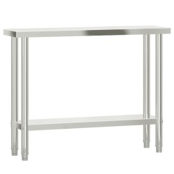 Table de travail de cuisine avec étagère 110x30x120 cm inox 509921509921