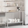 Table de travail de cuisine avec étagère 110x55x150 cm inox 509922509922